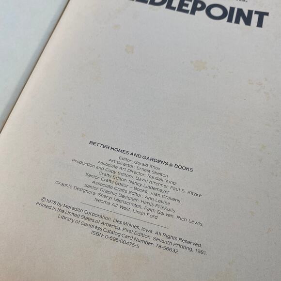 Vintage 1978 Better Homes & Gardens Needlepoint Hardcover Book - Picture 2 of 7